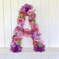 Floral letter purple mauve jewel tone nursery decor