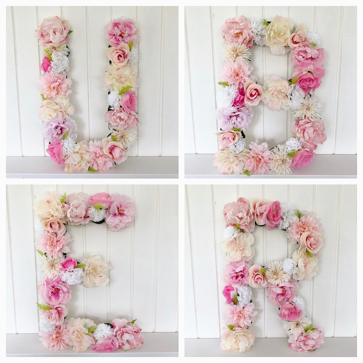 faux silk flower letter event sign for company party and business decor