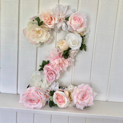 Floral Initial for Wedding Table Centerpiece