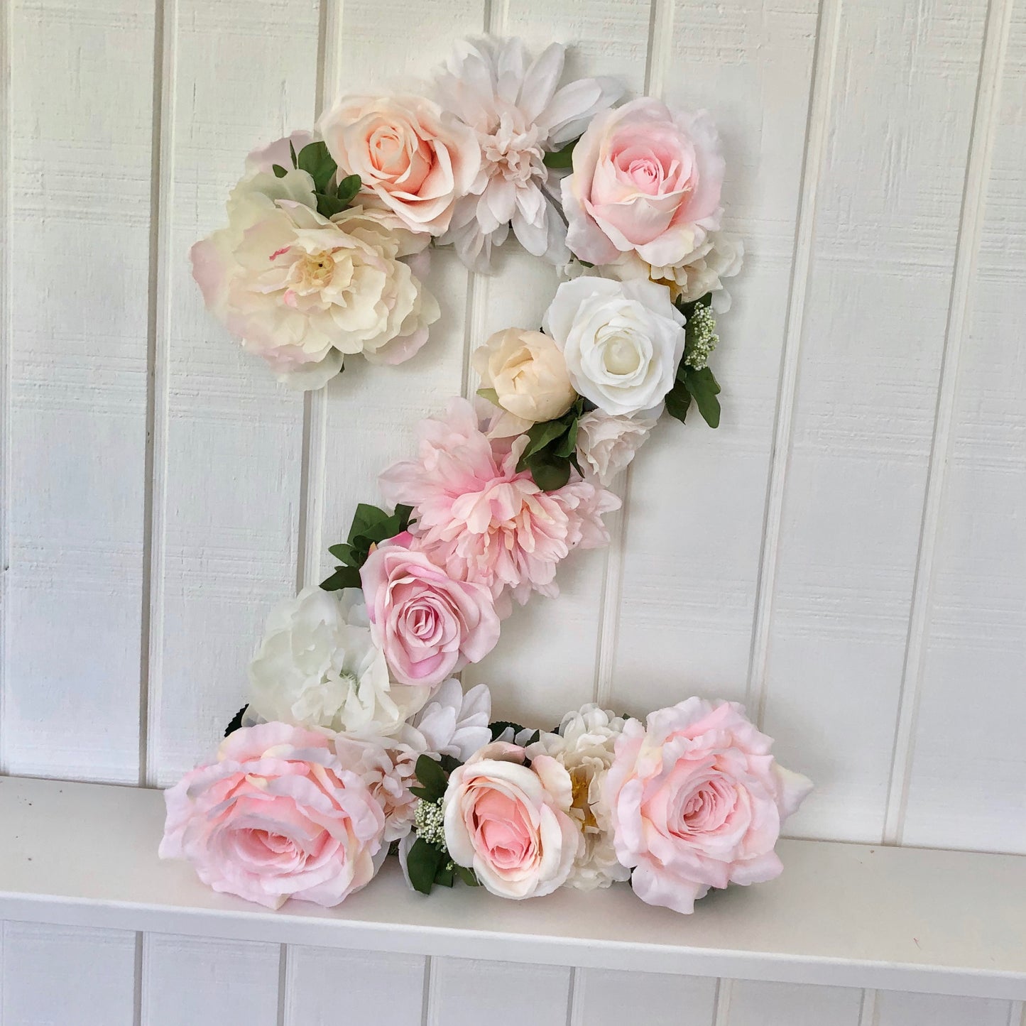 Wood & Faux Silk Floral Letter Custom Initial