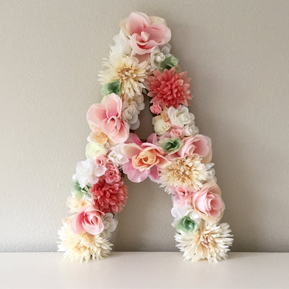 floral letter flower letter nursery name sign nursery letter girl room decor dorm name sign
