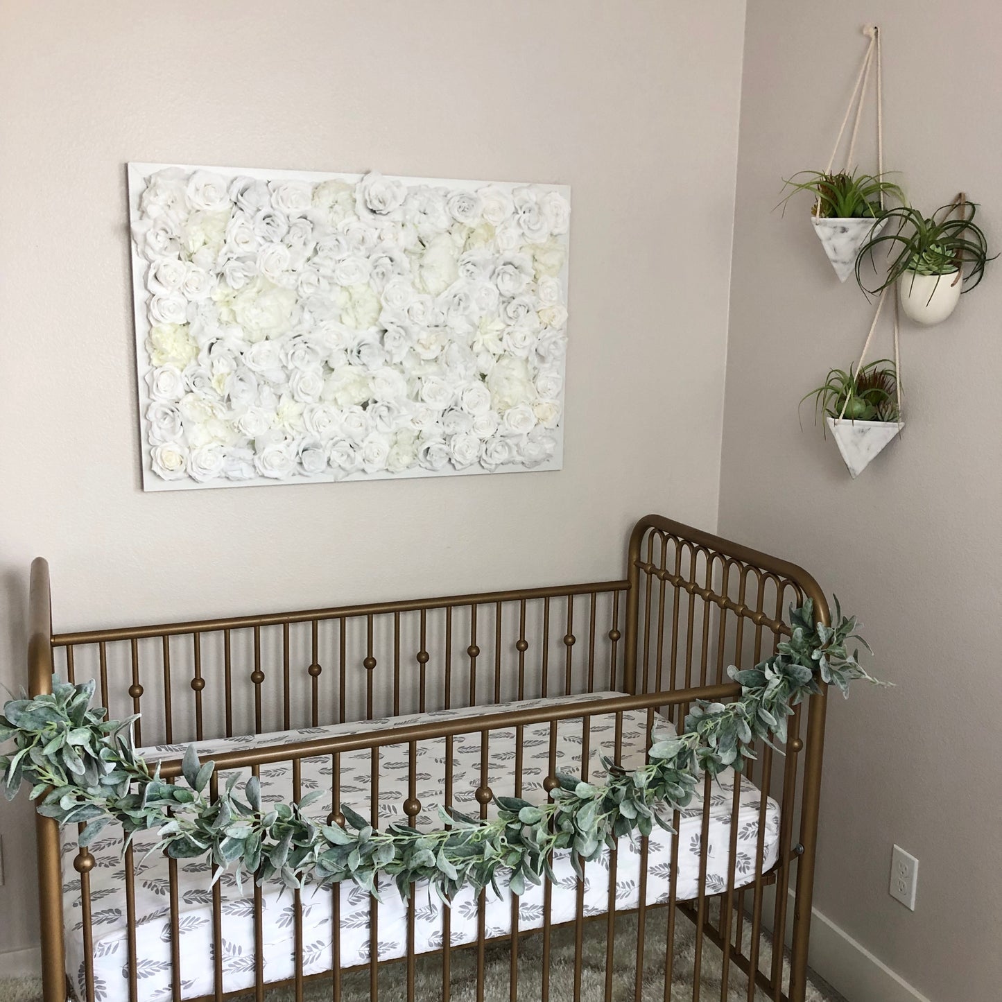 white nursery decor white girl nursery white gender neutral nursery white wall decor nursery statement piece flower wall white flower wall