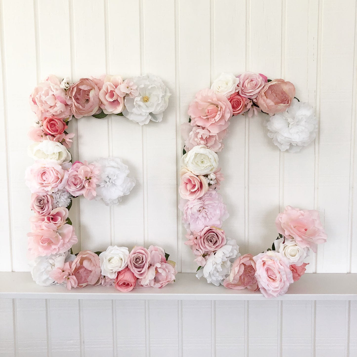 floral nursery backdrop letter wedding initials for bridal and baby shower