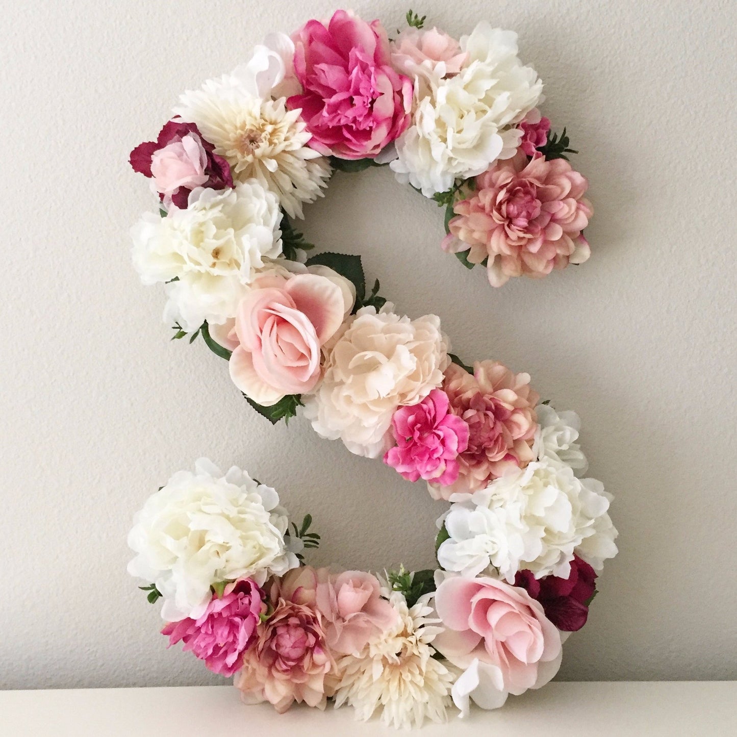 Personalized floral letter sign kids birthday party backdrop