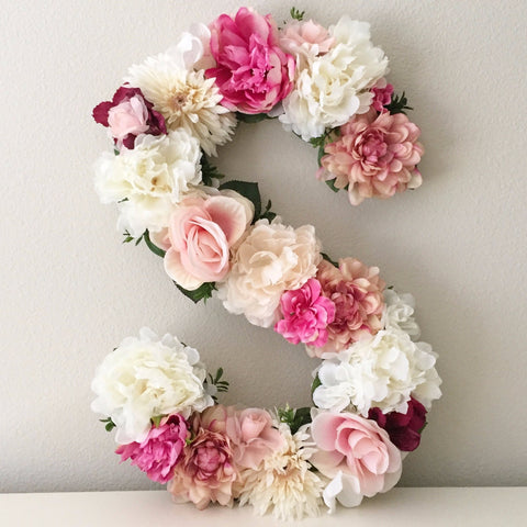 Flower Wall with Name Sign