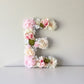 Floral letter wall art for girl nursery decor