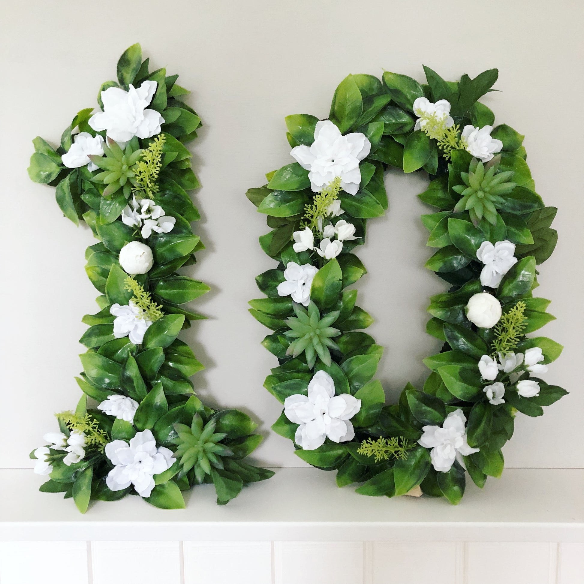 boho birthday decor greenery number 