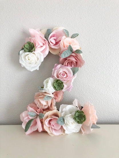Custom Floral Letter Personalized Nursery Wall Decor