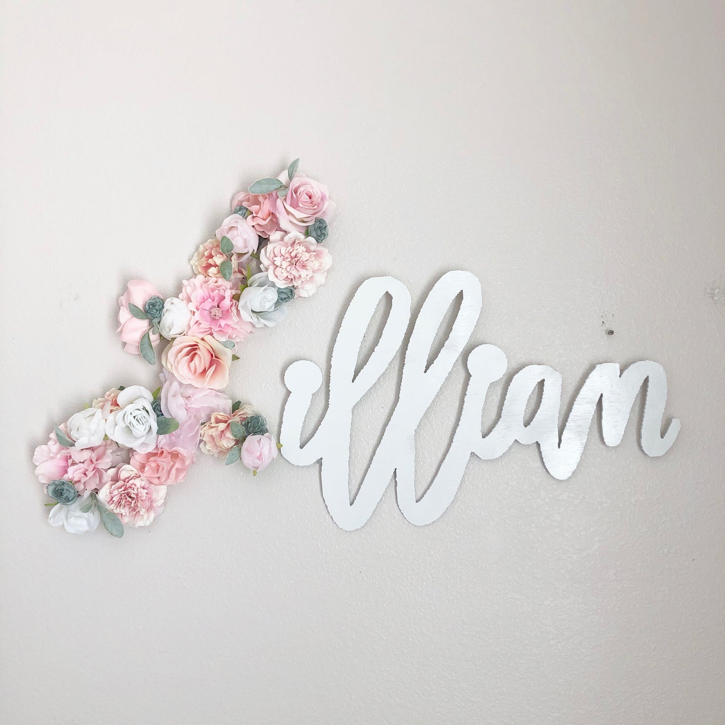 flower name sign wooden name art