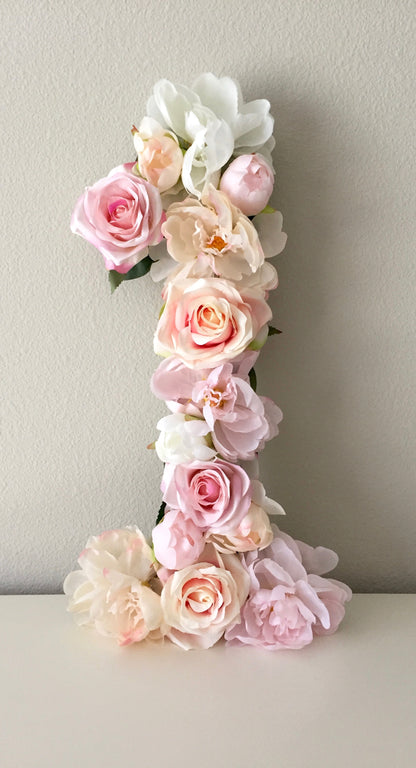 flower number floral number pink number decor birthday number