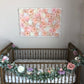 Over the crib floral flower wall for girl nursery with gold crib decor