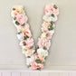 Floral letter shabby chic blush name sign wall art
