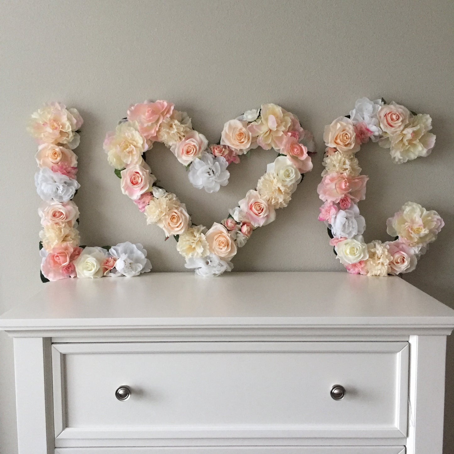 Custom Flower Heart Sign Personalized Wedding Backdrop