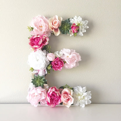 floral letter flower letter boho nursery pink girl room decor