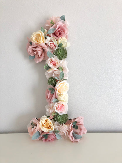 Custom Floral Monogram Wedding Photo Prop