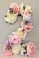 pink and gold birthday decor birthday number flower number floral birthday