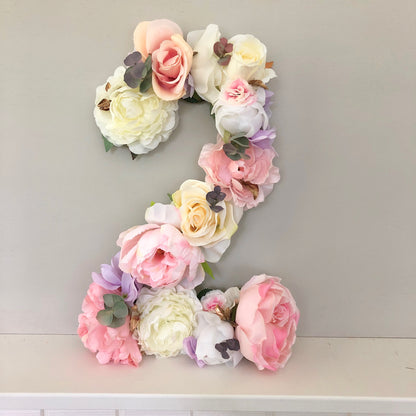 Botanical Nursery Initial Custom Floral Wall Art