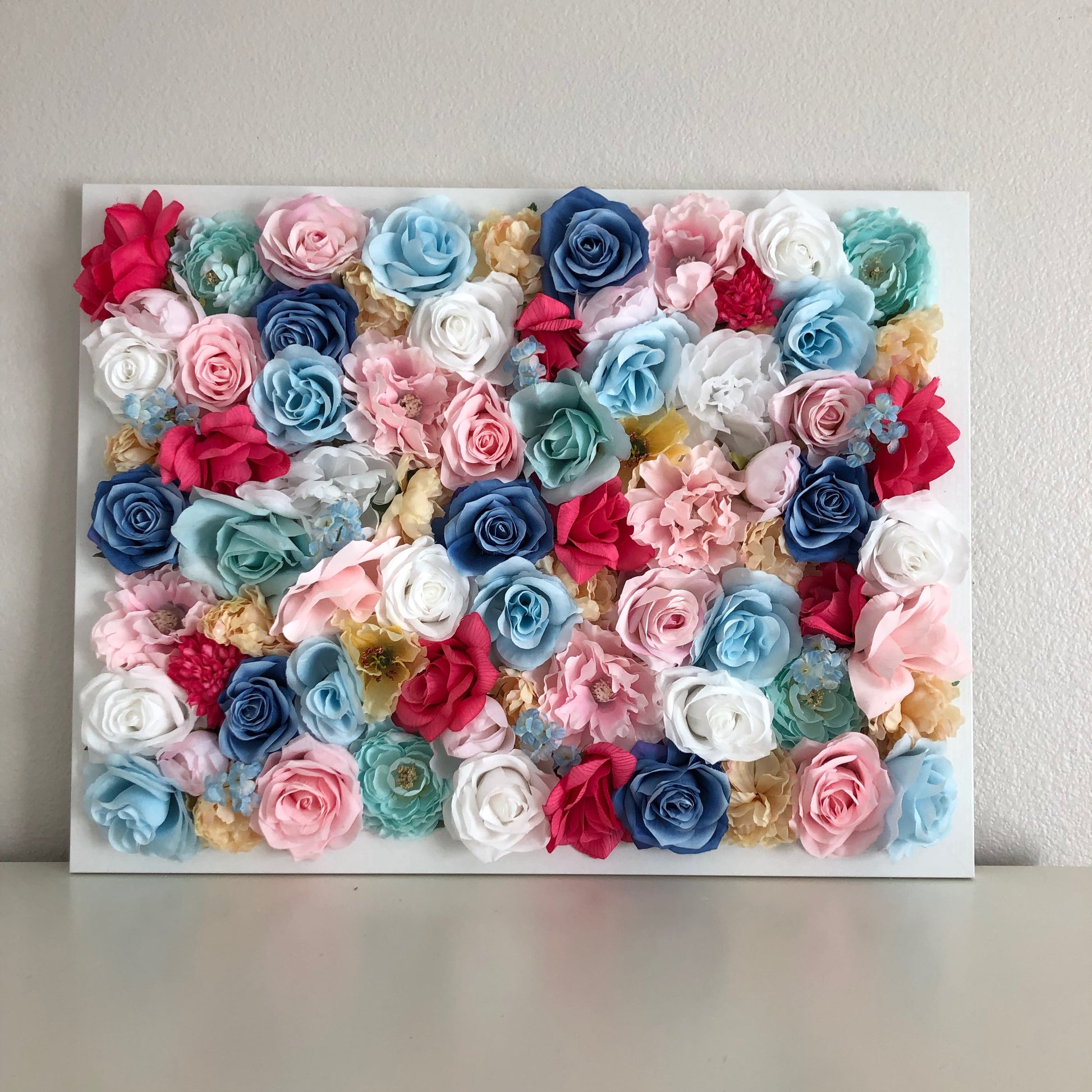 Rainbow baby silk flower wall hanging for nursery wall decor