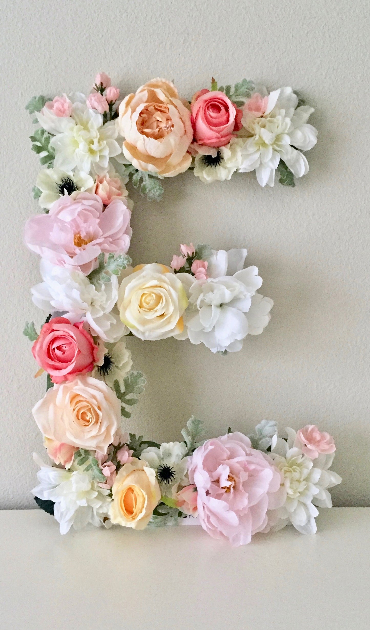 floral letter flower letter nursery decor shabby chic decor boho chic