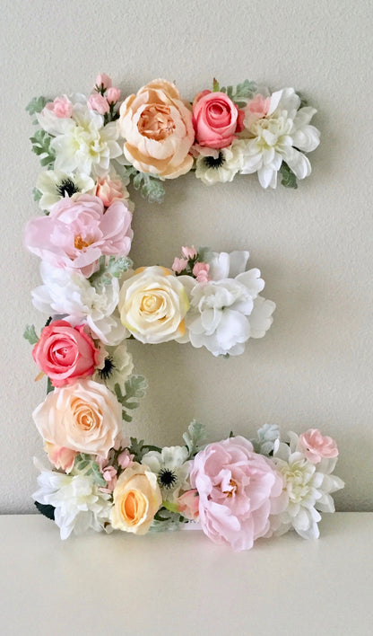 floral letter flower letter nursery decor shabby chic decor boho chic
