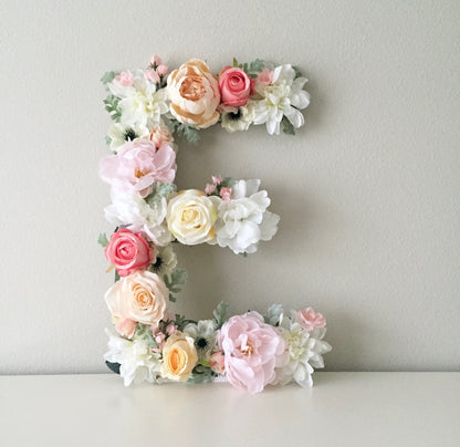 floral letter flower letter nursery wall art nursery name sign baby name sign baby shower decor bridal shower decor boho nursery shabby chic nursery
