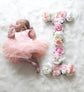 Floral letter newborn milestone photo prop and baby name sign