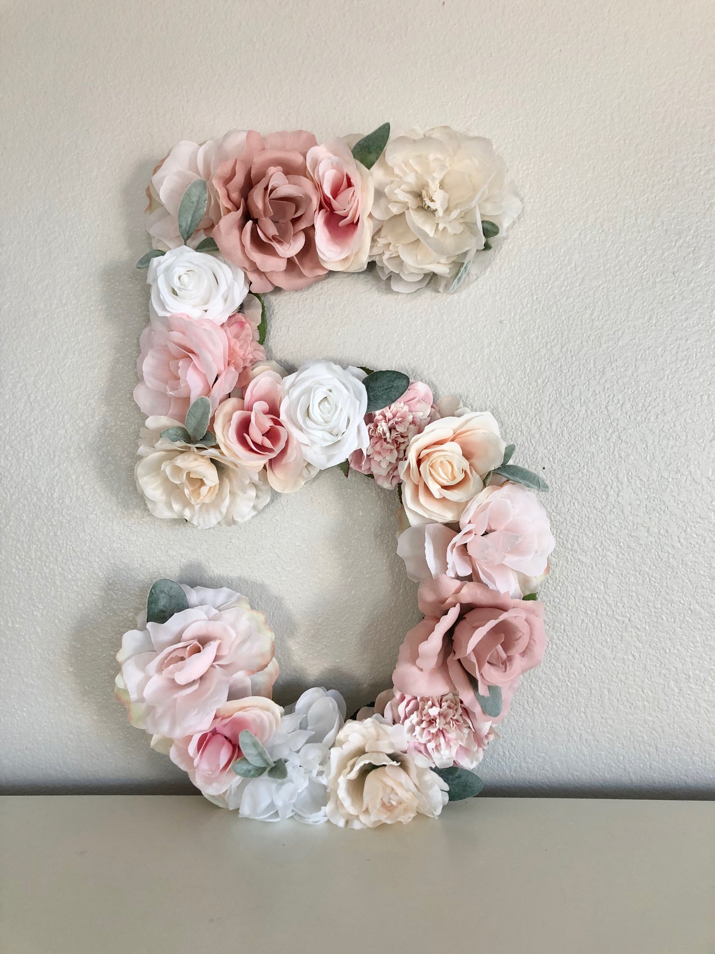 Wood & Faux Silk Floral Letter Custom Initial
