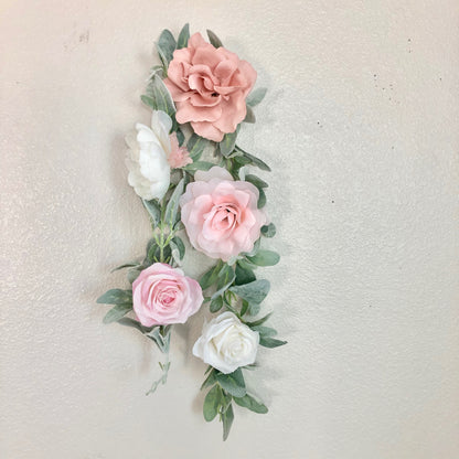 custom garland floral garland pink garland rose garland cabbage rose garland decor
