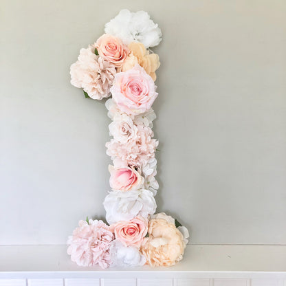 Personalized Name Initial Floral Nursery Backdrop