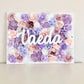 Blush flower wall with name sign personalized nursery decor