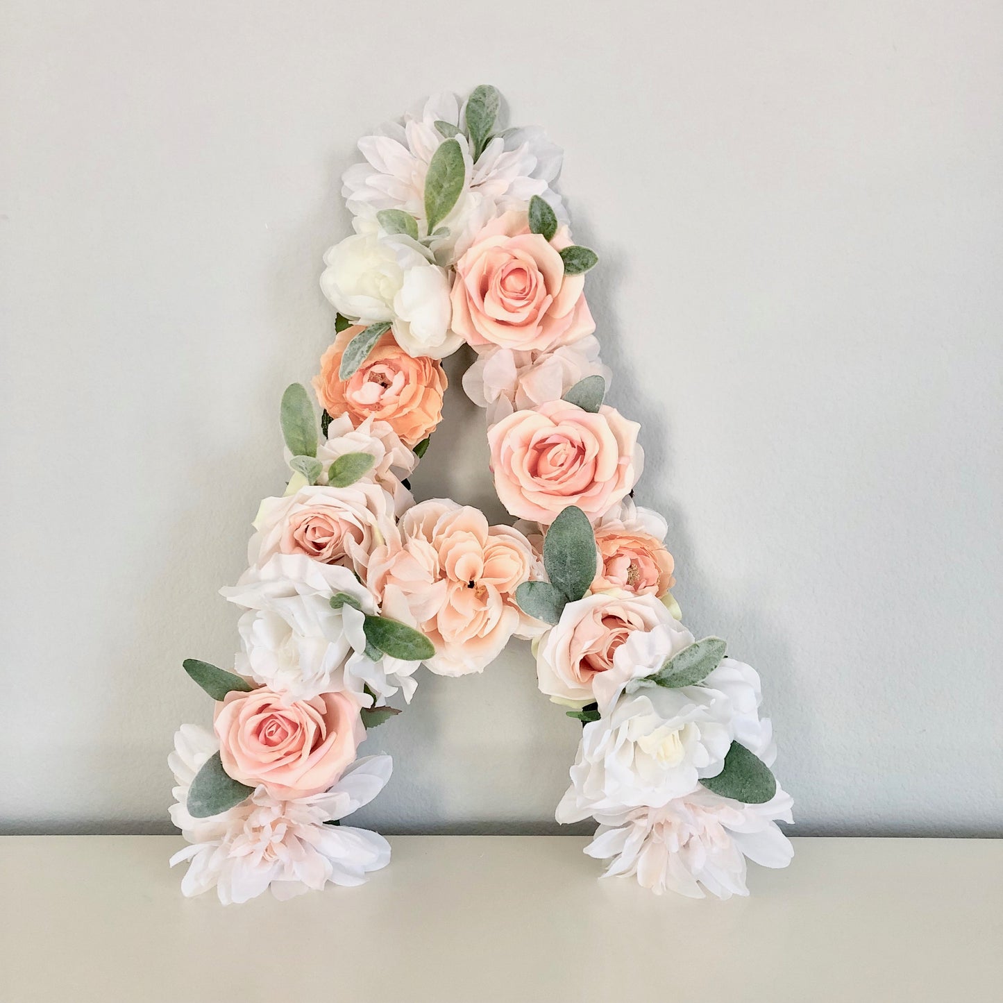 girl floral letter girl wall art peach decor peach nursery blush nursery boho nursery