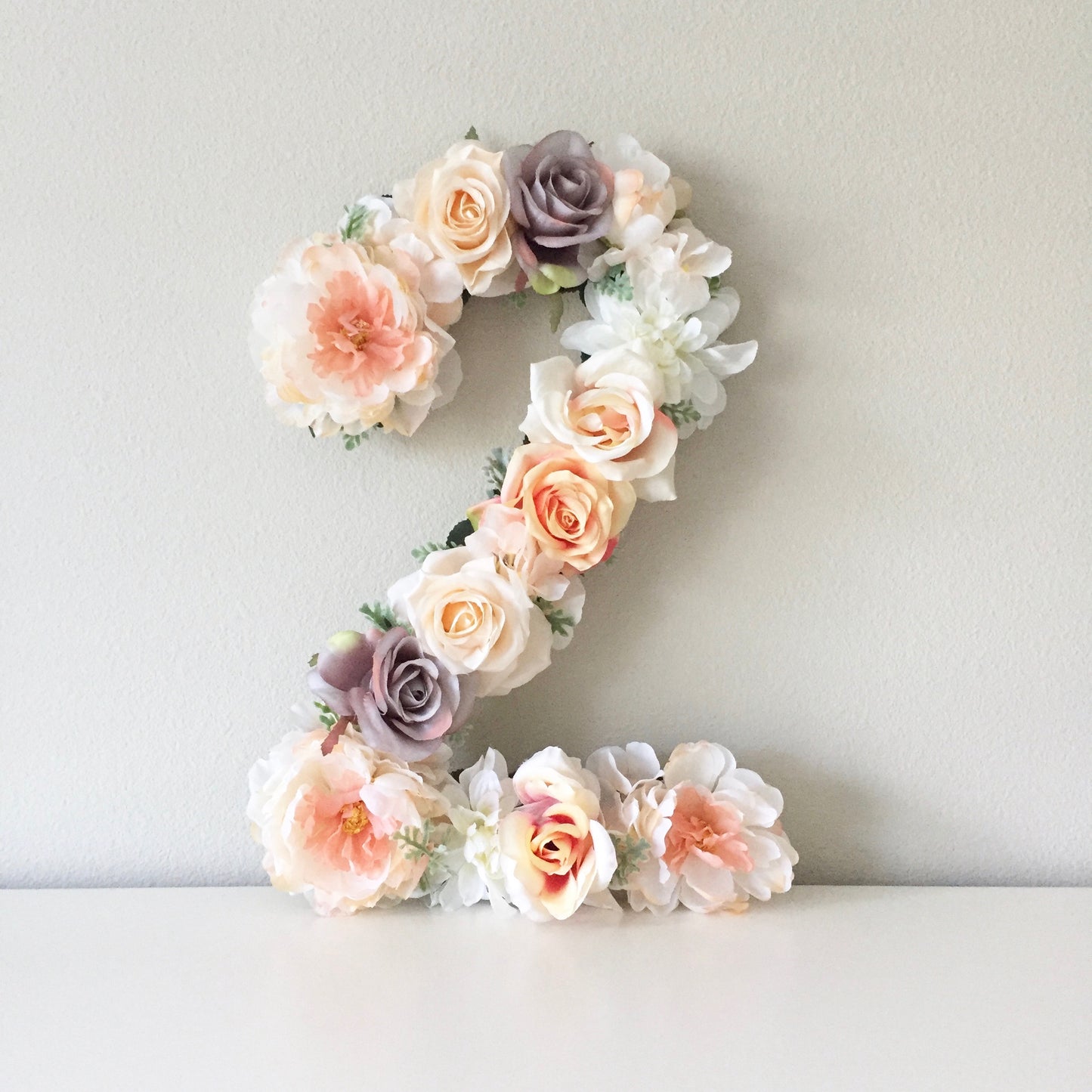 Wood & Faux Silk Floral Letter Custom Initial