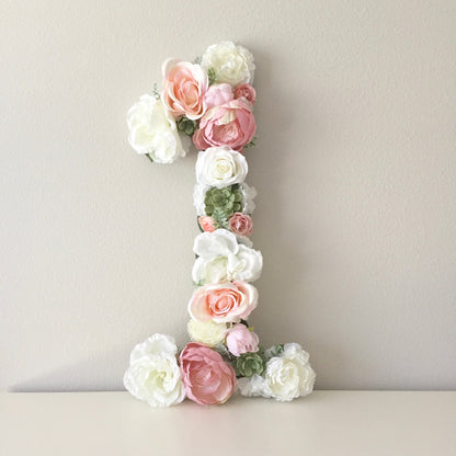 Custom Wood Floral Initial Boho Nursery Decor