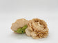 Tan silk ranunculus layered petals for neutral bouquet design