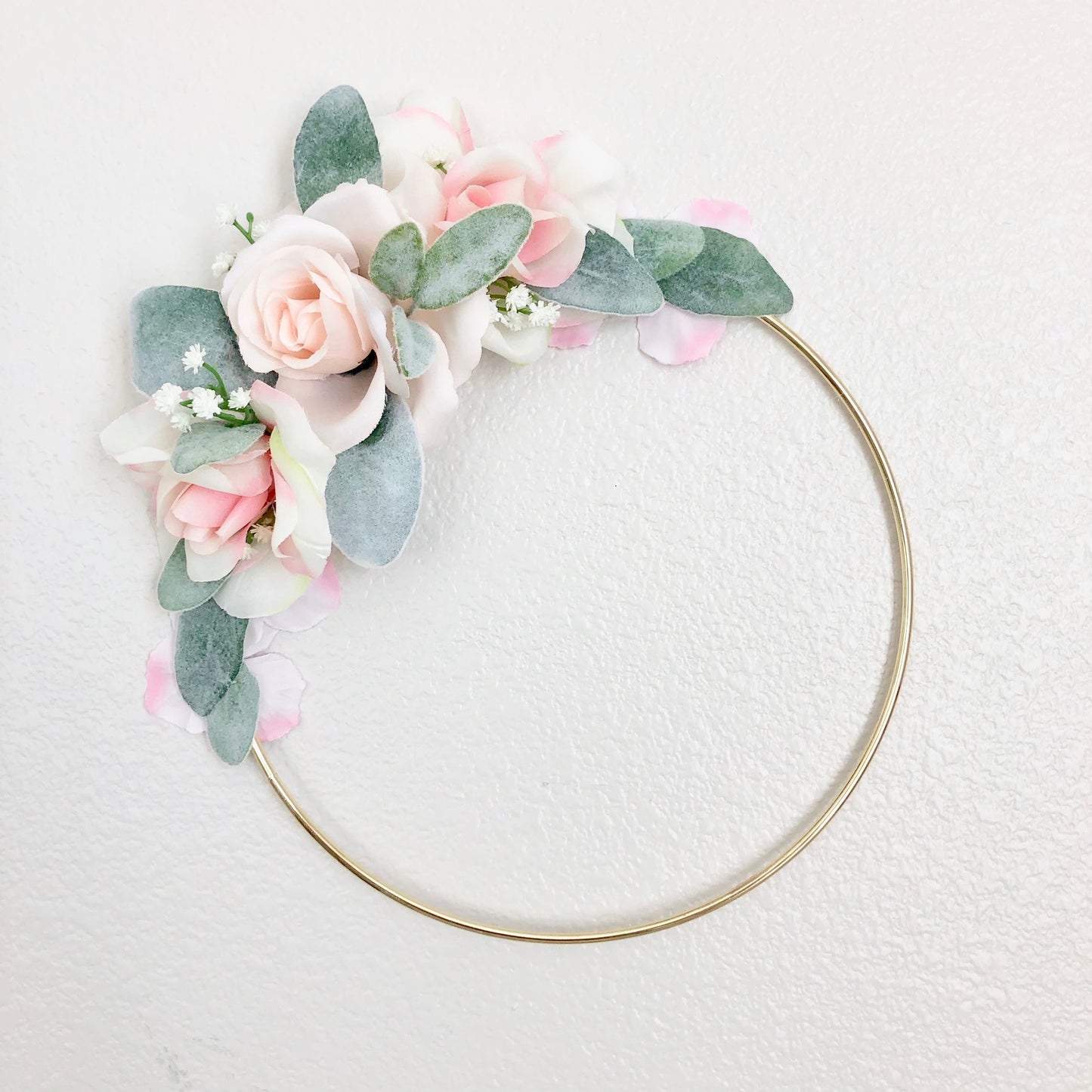 Floral Hoop Wreath, Nursery Floral Wreath, Nursery Wall Decor Girl, Photo Prop Wreath, Baby Shower Wreath Girl Nursery, Farmhouse Decor