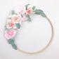 Custom Botanical Hoop Wreath wedding sign wall hanging silk florals