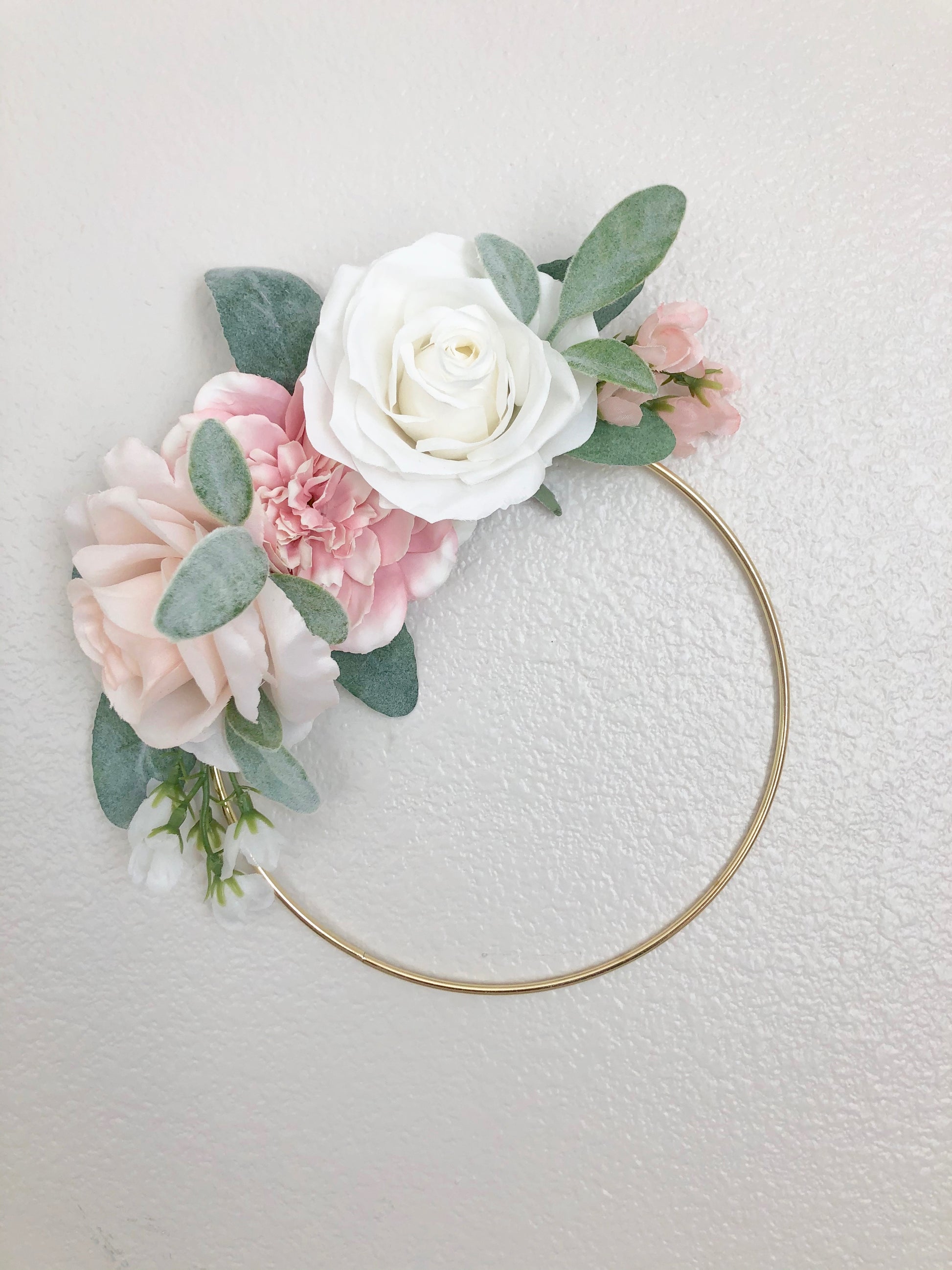Floral Hoop Wreath, Nursery Floral Wreath, Nursery Wall Decor Girl, Photo Prop Wreath, Baby Shower Wreath Girl Nursery, Farmhouse Decor