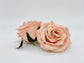 3.5-inch peachy mauve artificial rose top view - dusty peach faux silk flower for boho floral decor