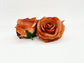 3.5-inch burnt orange artificial rose side view - rust orange silk flower for fall weddings and decor