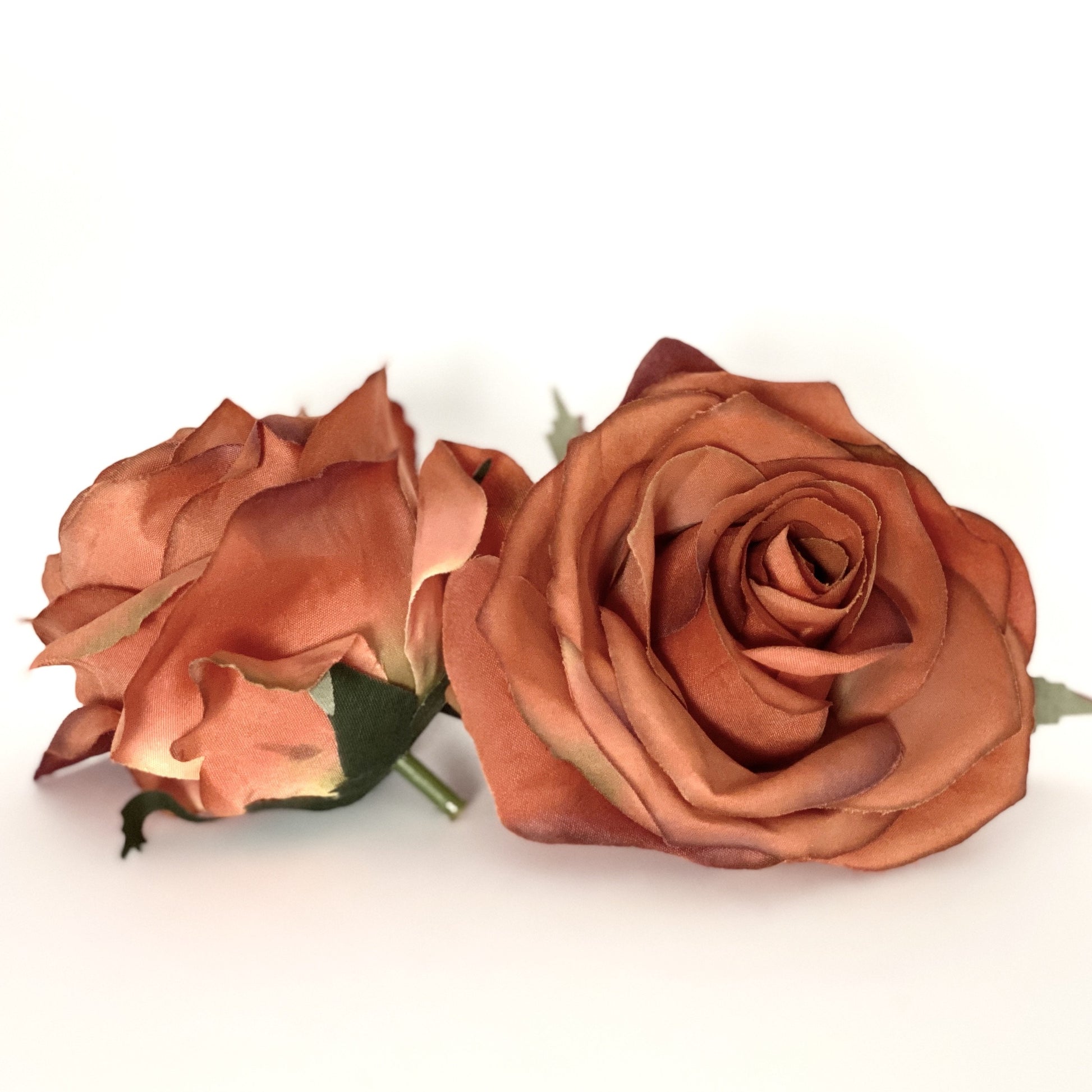 3.5" Burnt Orange Artificial Rose Rust Orange Rose Deep Orange Rose Boho Rose Orange Silk Flower Fall Silk Flower Fall Artificial Flower