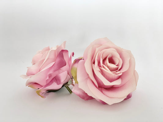 Fuchsia to pale pink artificial rose top view for party decor
