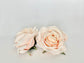 Light peach faux rose close-up petal detail - peach silk wedding flower