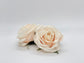 Light peach artificial rose back view - peach silk flower home decor