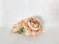Taupe artificial ranunculus top view for neutral wedding decor