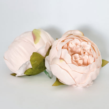 4" Double Peony in Pale Peachy Pink Closed Pink Peony Blush Peony Closed Light Pink Peony Blush Pink Peony Wedding Peony Flower Cake Peony
