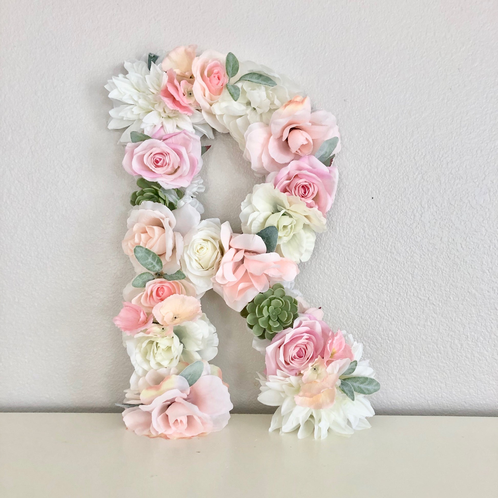 Floral Letter, Floral Initial, Nursery Letter, Flower Letter, Nursery Wall Art, Baby Gift, Shabby Chic, Boho Chic Nursery Decor, Nursery Art