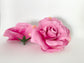5-inch fuchsia pink artificial rose side view - bold fuchsia faux silk flower close-up