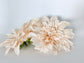 Latte beige artificial dahlia top view for boho party decor