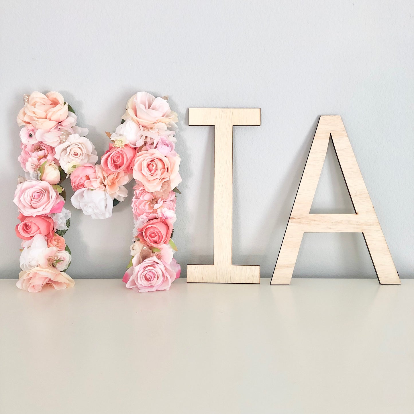 floral letter flower letter nursery name sign girl name sign flower wall name sign