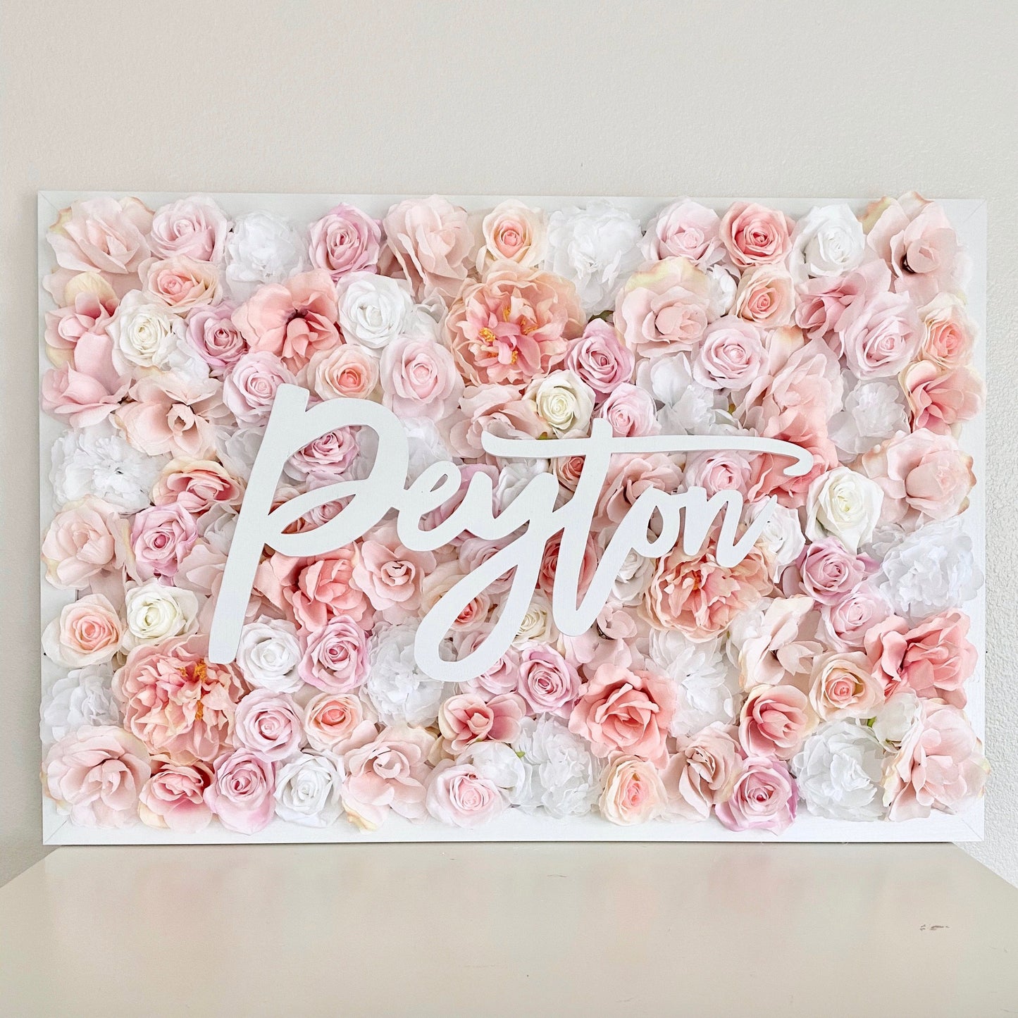 Blush Pink Flower Wall, Blush Pink Peony Decor, Peony Nursery Decor, Floral Letter, Flower Letter, Girl Nursery Name Sign Art, Personalized